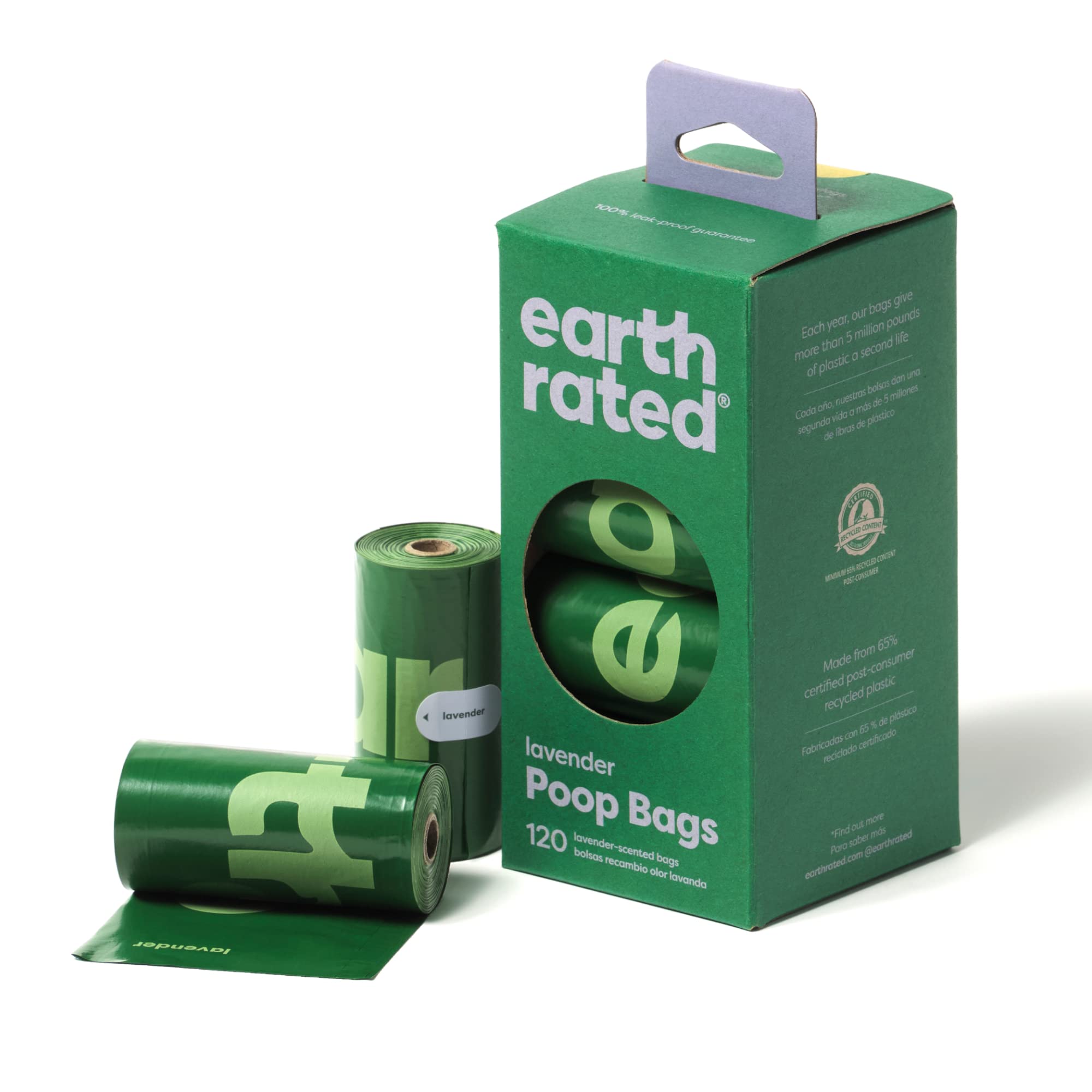 Earth Rated Poop Bags 120 Lavender Scented (8 x 15)