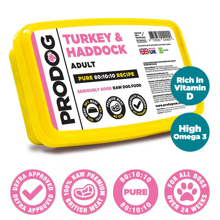 ProDog Raw Turkey and Haddock with Offal 80/10/10