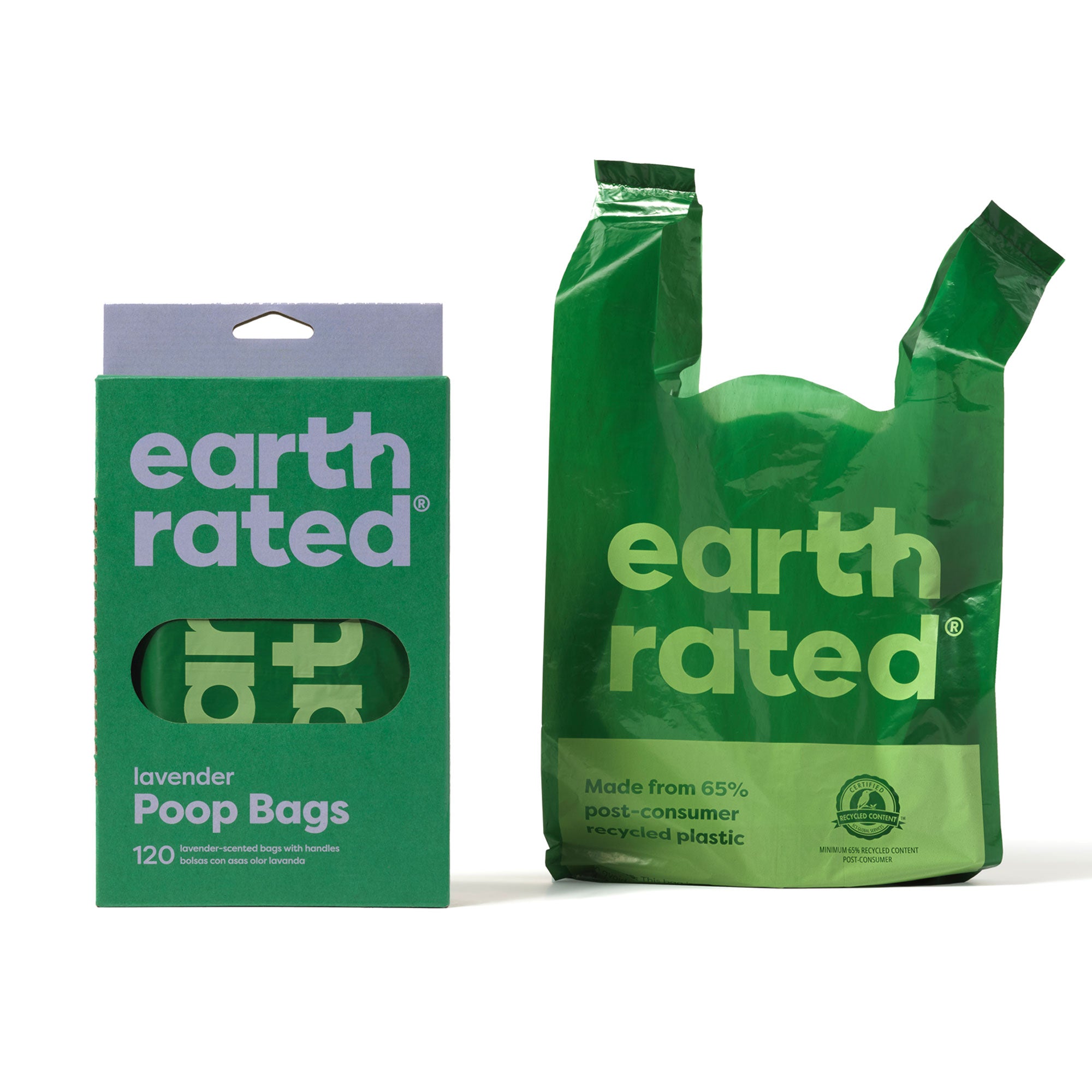 Earth Rated Poop Bags 120 Lavender Scented Tie Handle Bags
