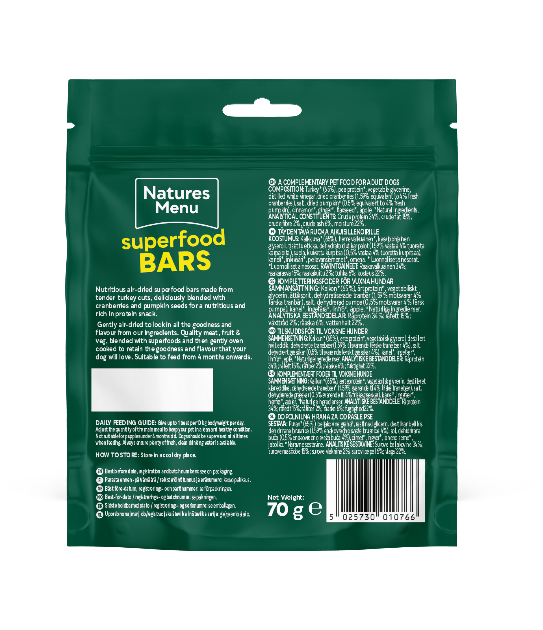 Turkey with Cranberries & Pumpkin Superfood Bars