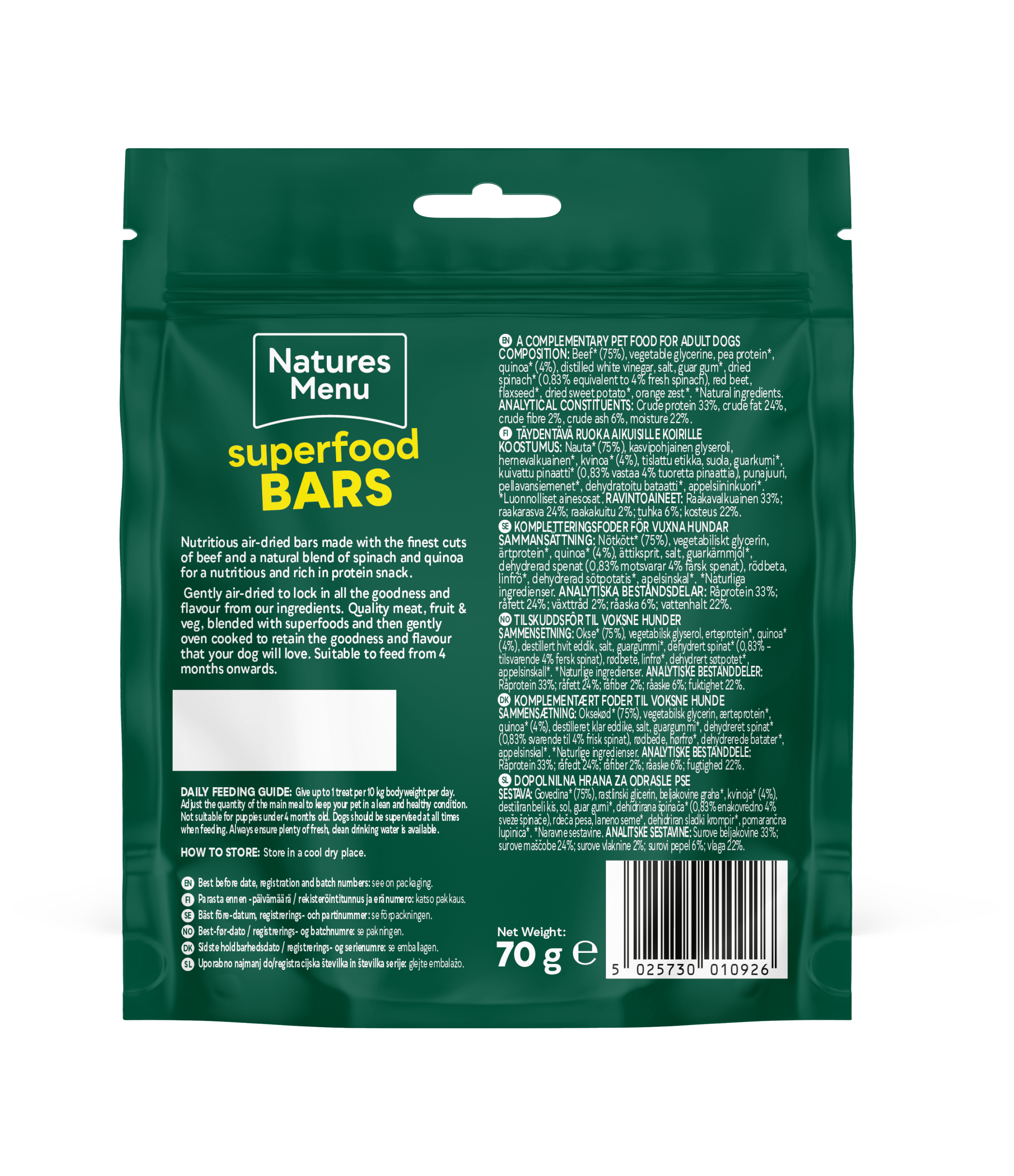 Beef with Spinach & Quinoa Superfood Bars