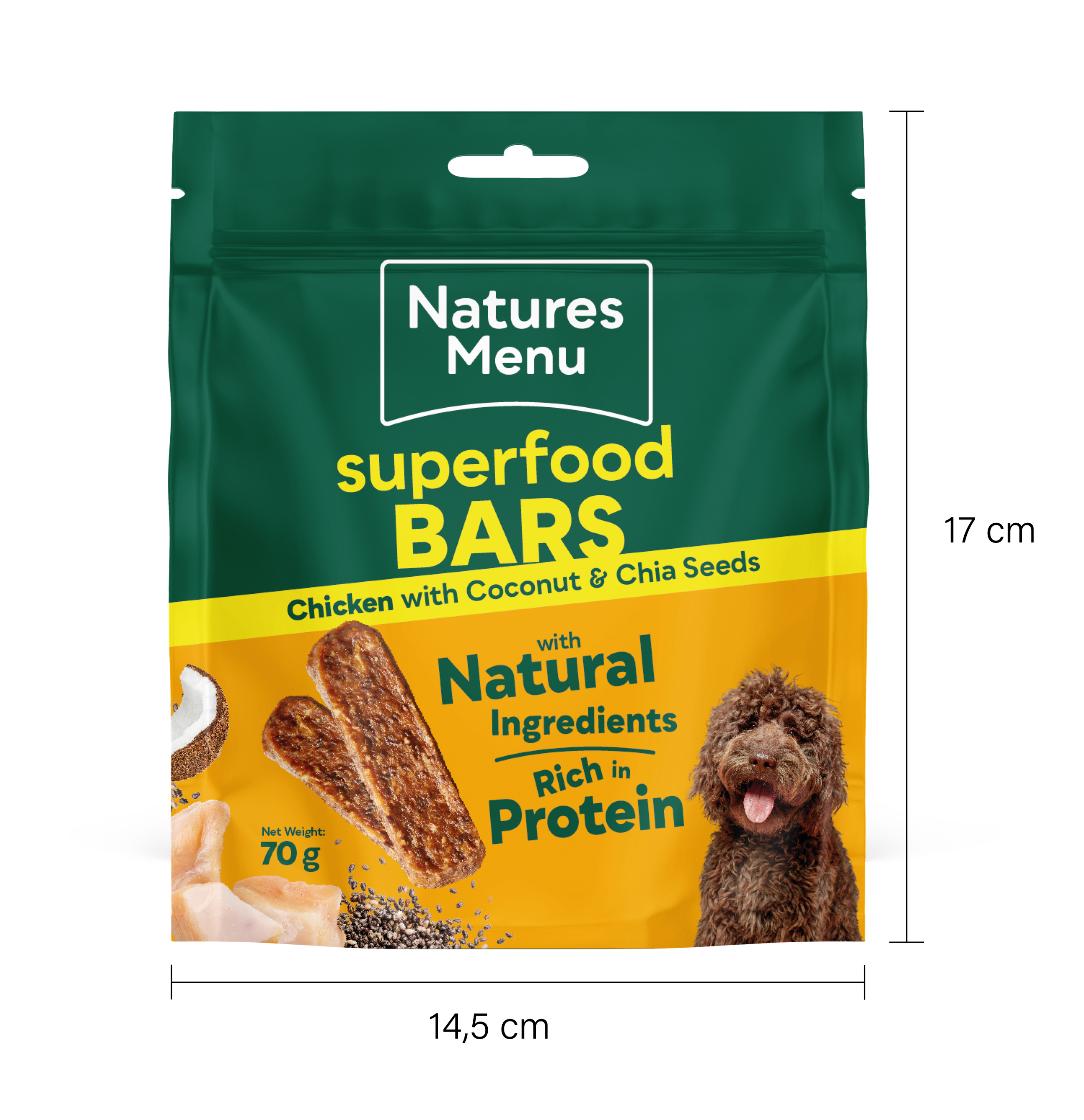 Chicken with Coconut & Chia Seeds Superfood Bars