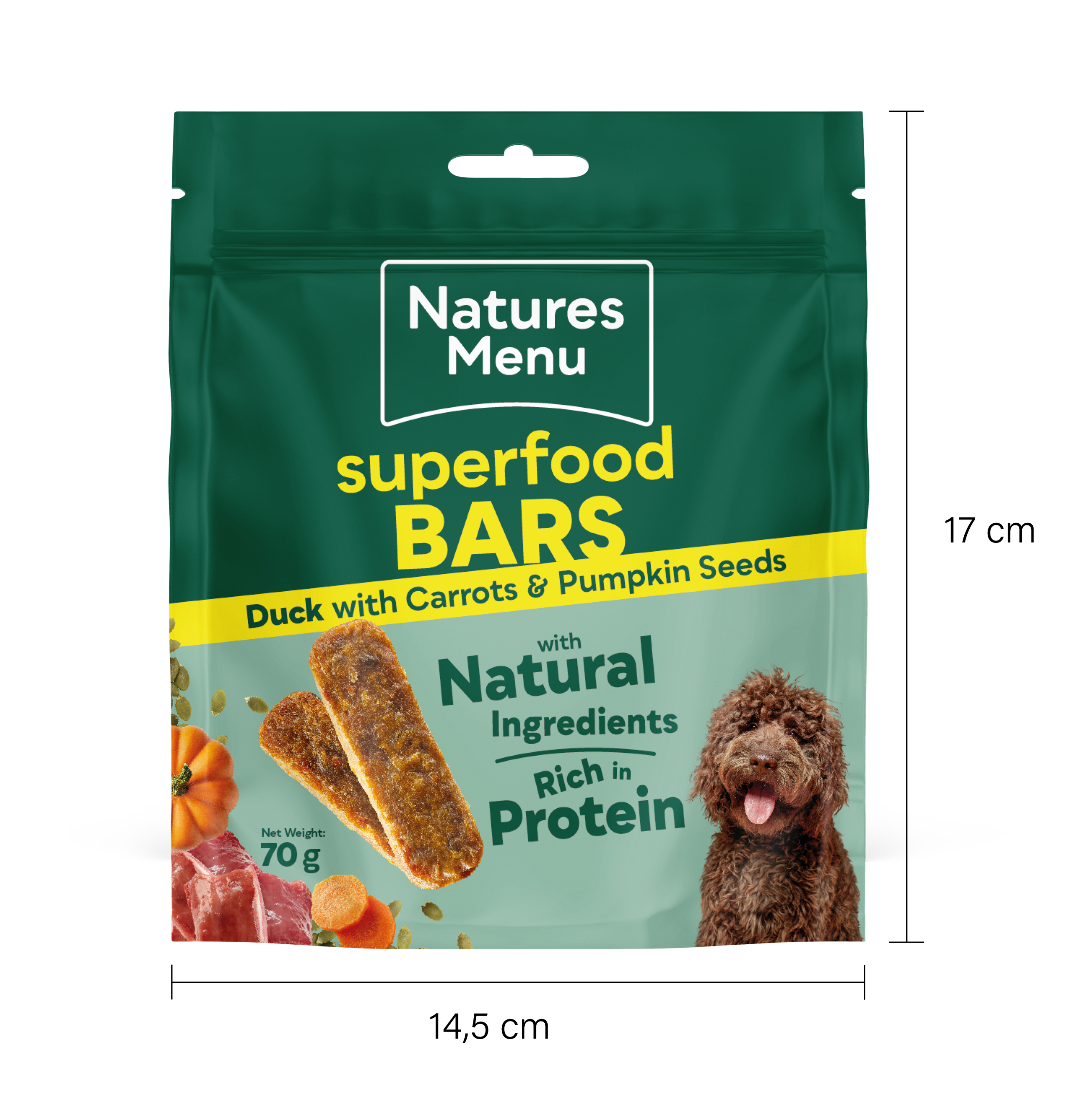 Duck with Carrot & Pumpkin Seeds Superfood Bars