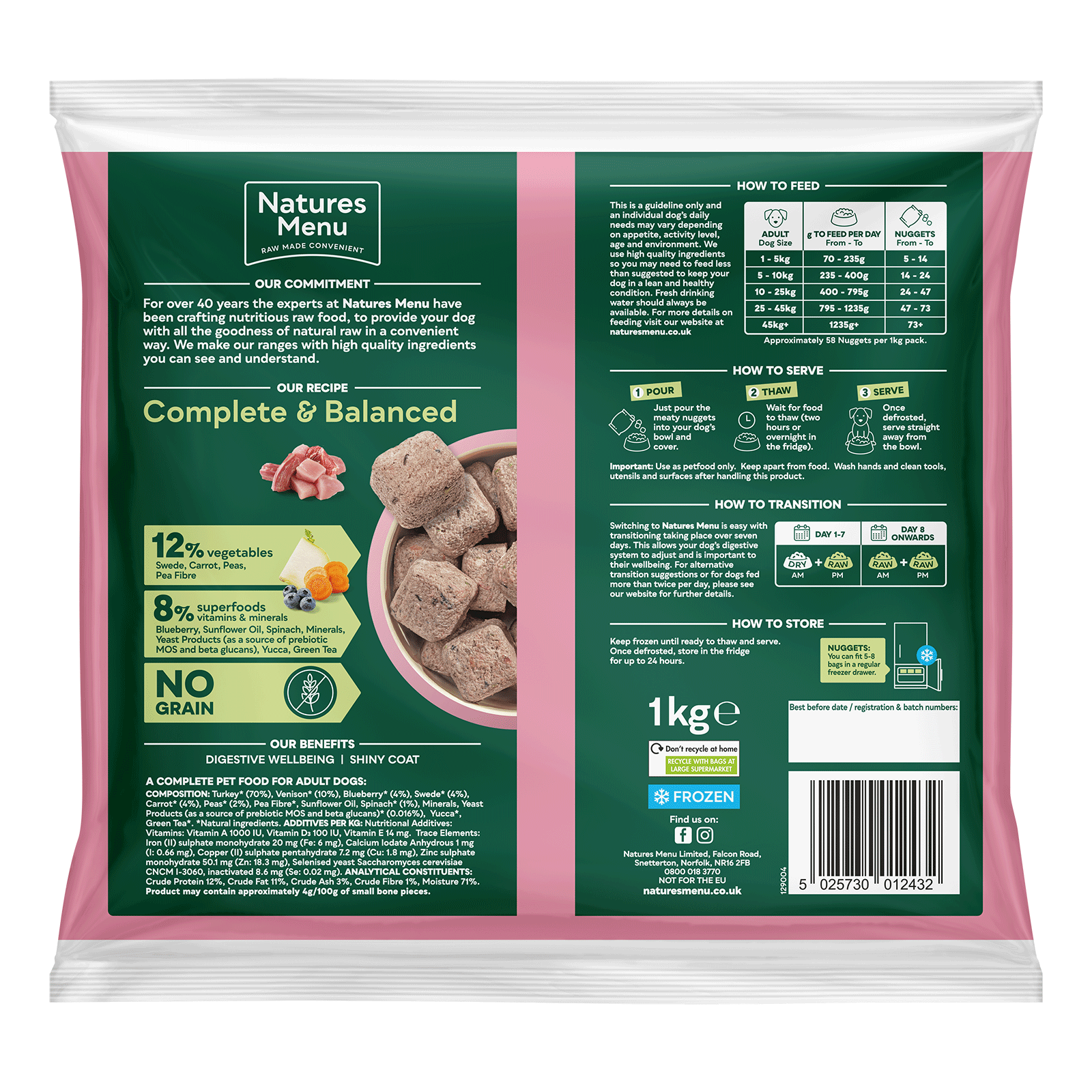 Natures Menu Complete & Balanced 80/20 Turkey with Venison Nuggets