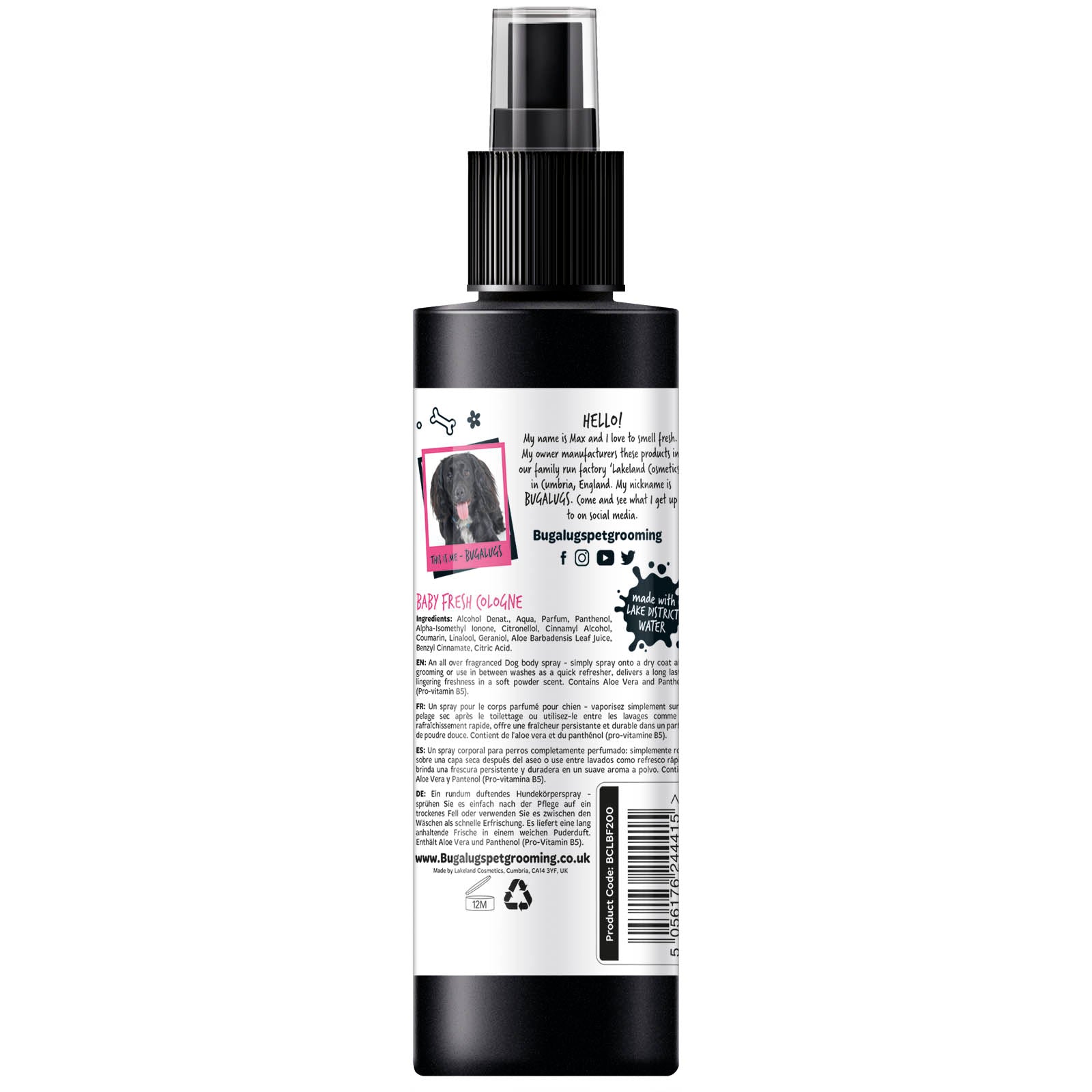 Bugalugs Baby Fresh Dog Deodorising Spray 200ml