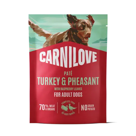 NEW Dog Pouch Paté Turkey & Pheasant with Raspberry Leaves