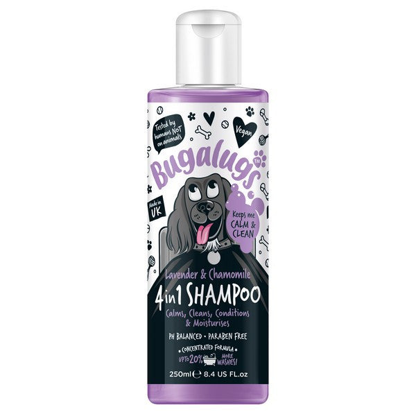Bugalugs 4 In 1 (Lavender & Chamomile) Dog Shampoo 250ml