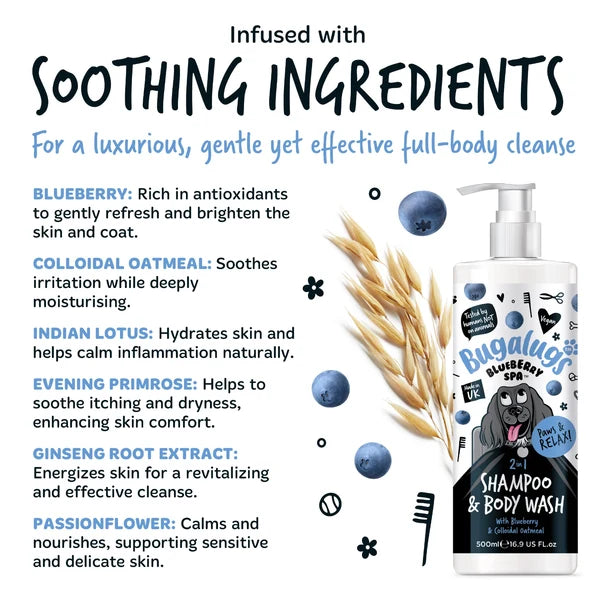 Bugalugs Blueberry Spa 2 in 1 Shampoo & Body Wash 250ml