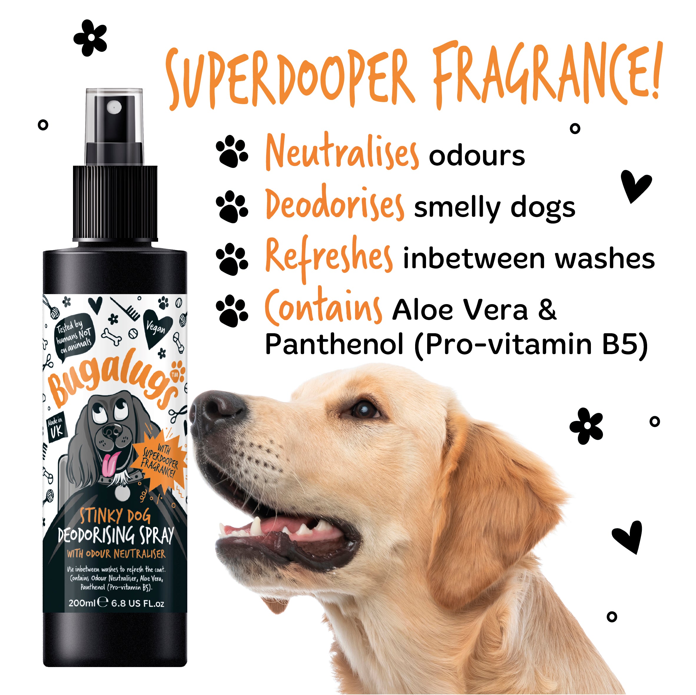 Bugalugs Stinky Dog Deodorising Spray 200ml