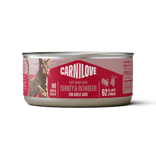 NEW Turkey & Reindeer Can Paté for Cats 100g