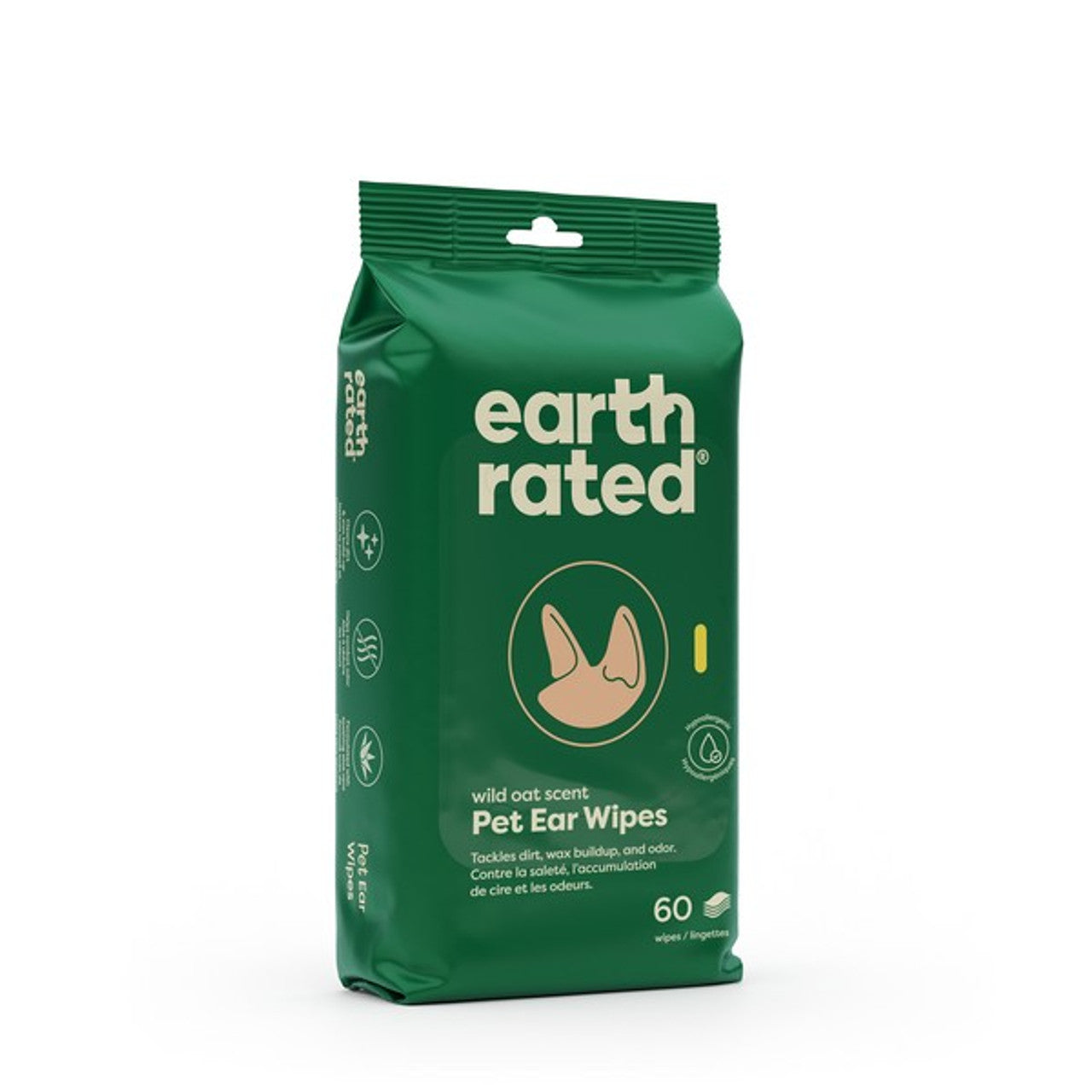 Earth Rated Ear Wipes 60 Wipes