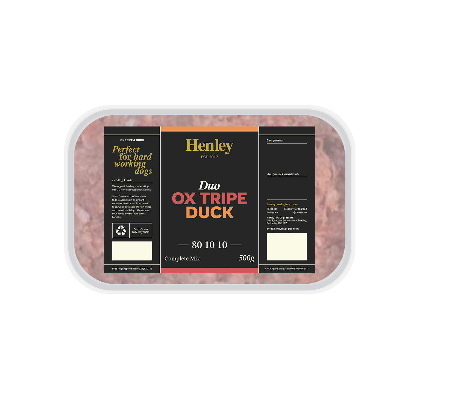 Henley Duo Ox Tripe & Duck 80/10/10