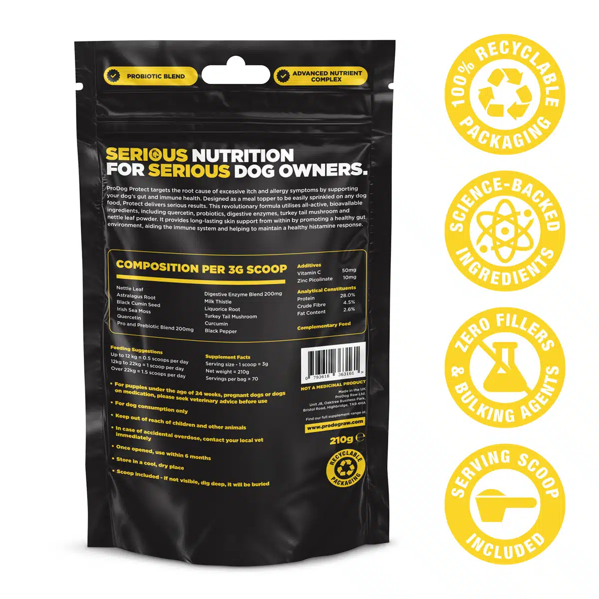 ProDog Raw Protect - Itch & Allergy Supplement For Dogs 210g