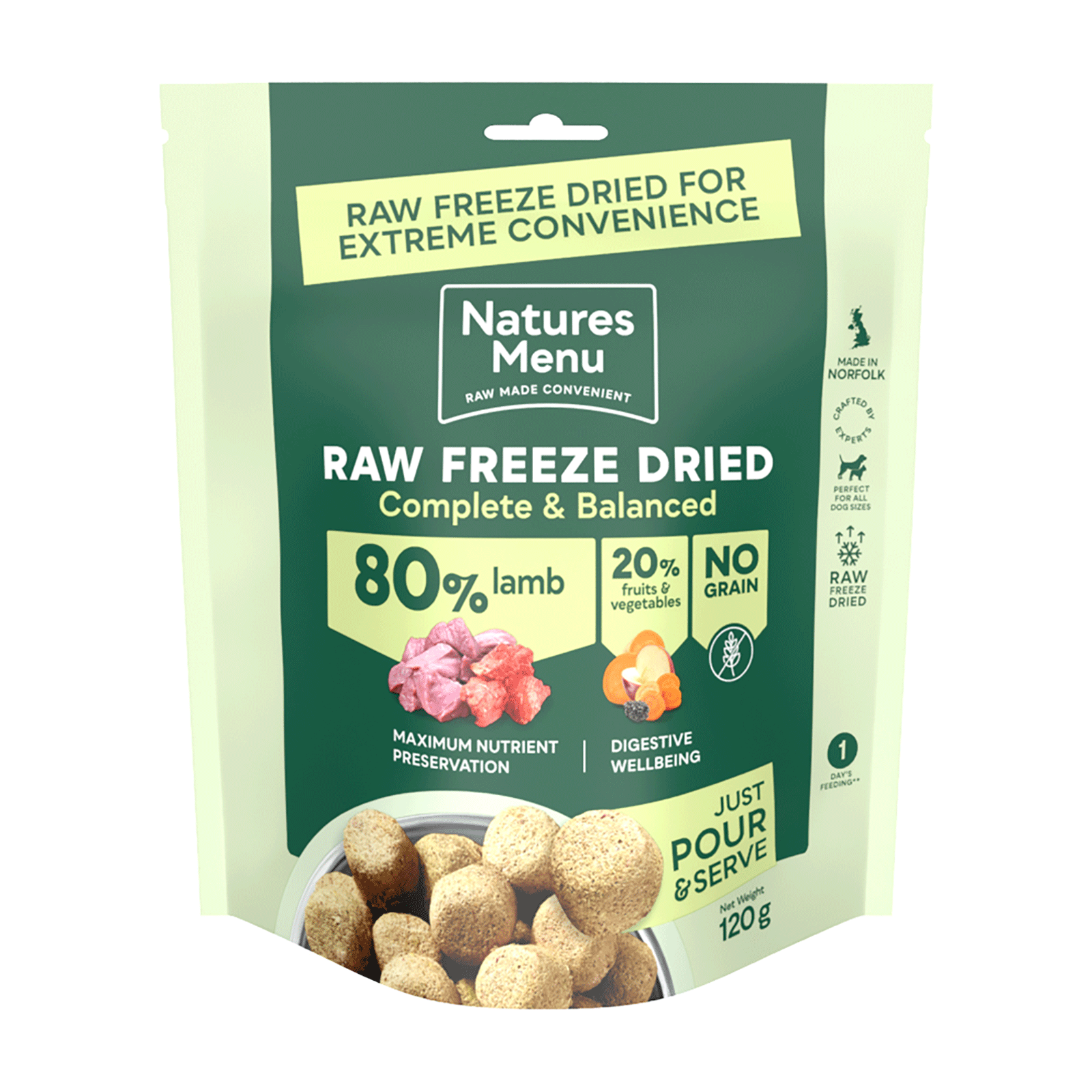 Complete Raw Freeze Dried 80/20 Lamb 120g