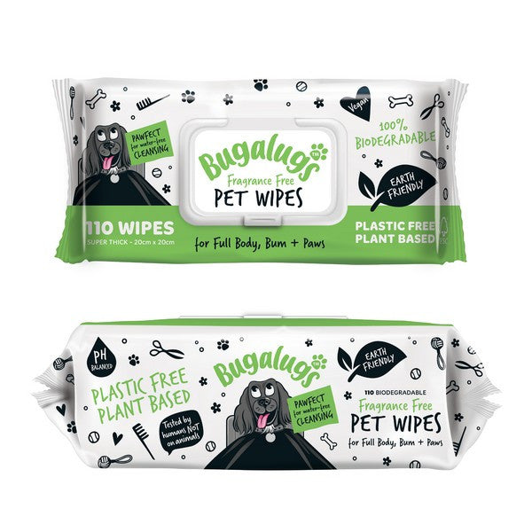 Bugalugs Biodegradable Wipes - Fragrance Free