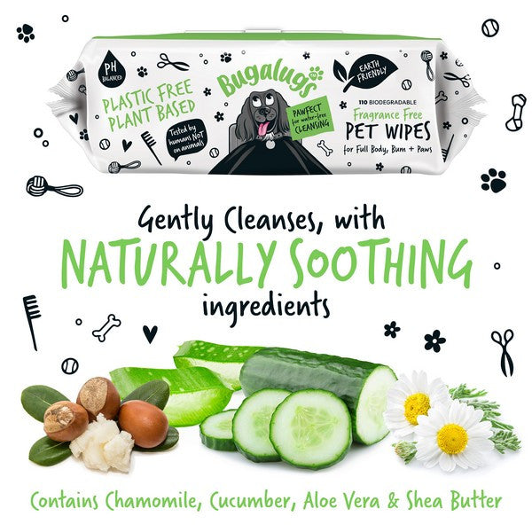 Bugalugs Biodegradable Wipes - Fragrance Free