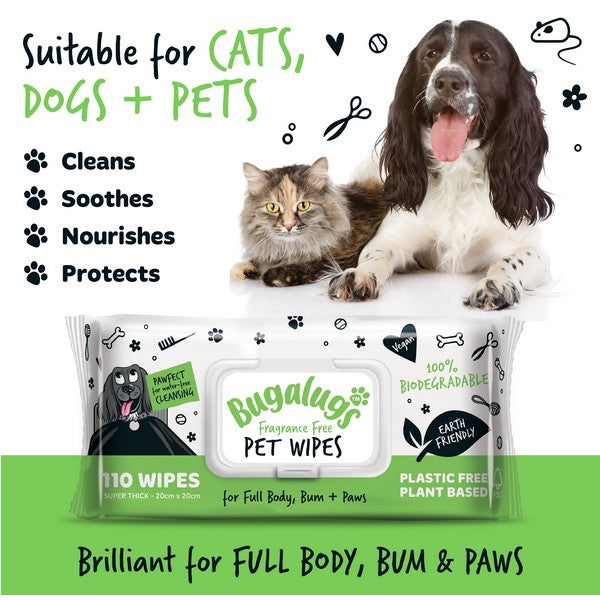 Bugalugs Biodegradable Wipes - Fragrance Free