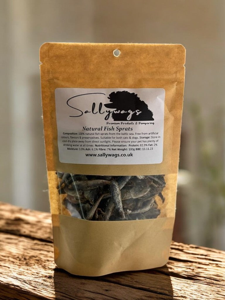 Sallywags Whole Fish Sprats 100g