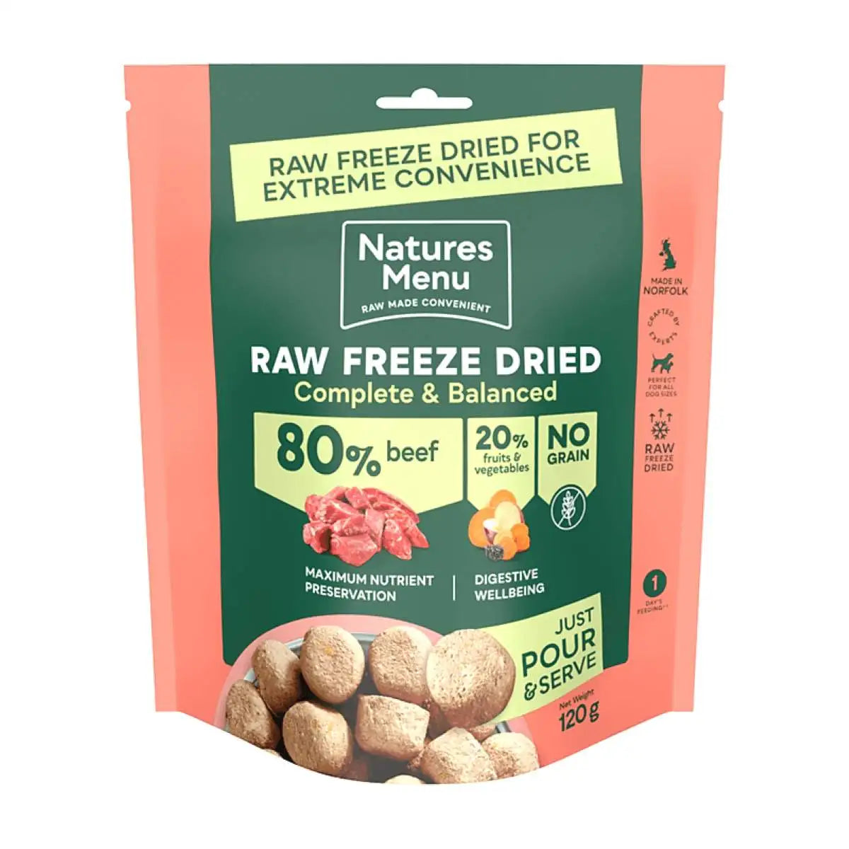 Complete Raw Freeze Dried 80/20 Beef 120g