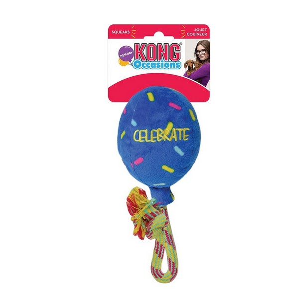 KONG Occasions Birthday Balloon Blue Large