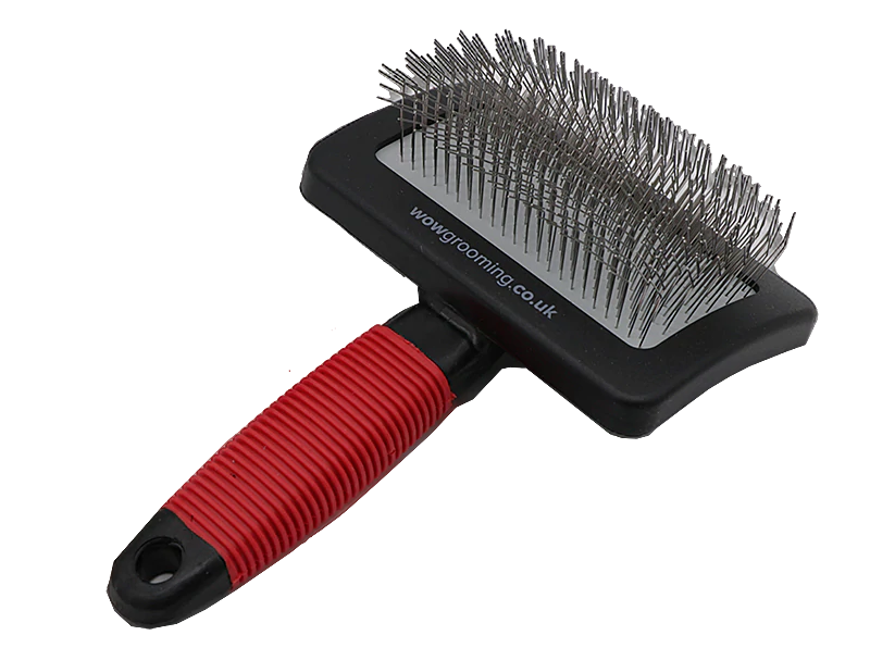 Wow Grooming Big Curved Slicker Brush - Extra long Firm pin for tangles