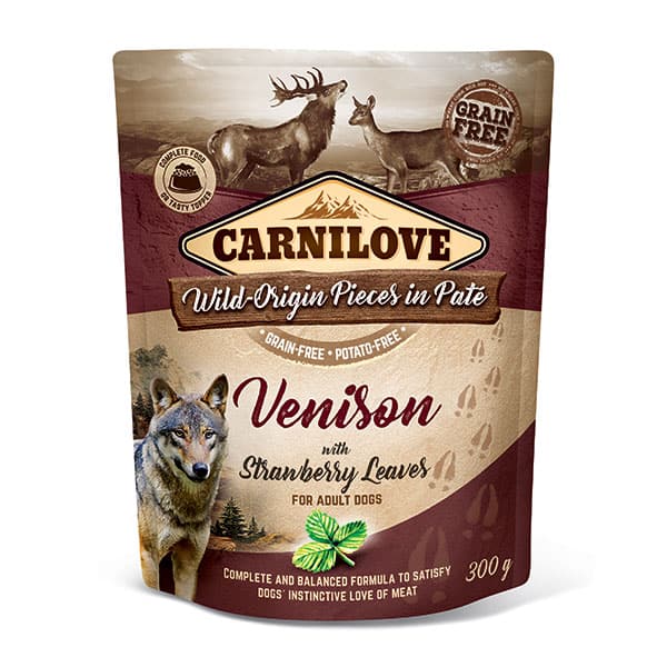 Carnilove Venison with Strawberry Leaves 300g Pouch